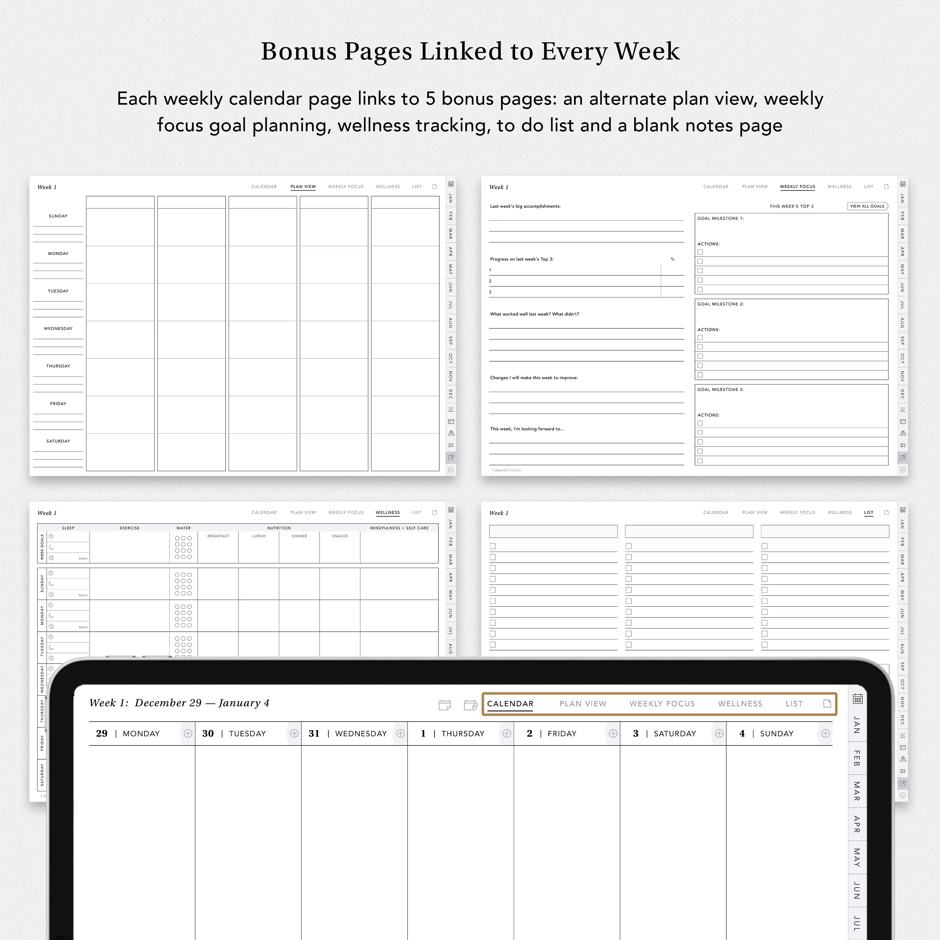 2026 Goal Planner with Calendar Scheduling Links for iPads - Image 9