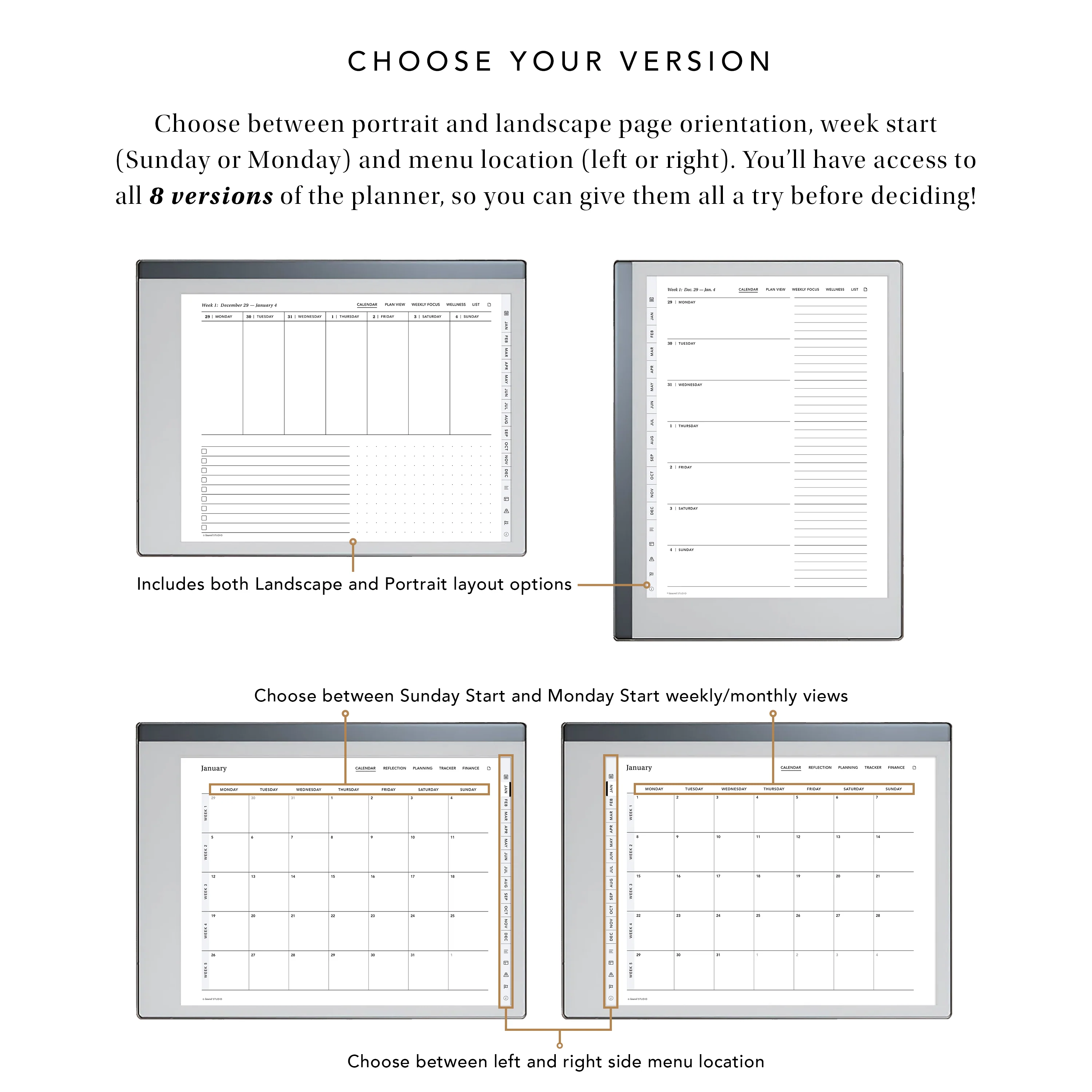 2026 Planner for E-Ink Tablets for reMarkable, Supernote and Boox - Image 3