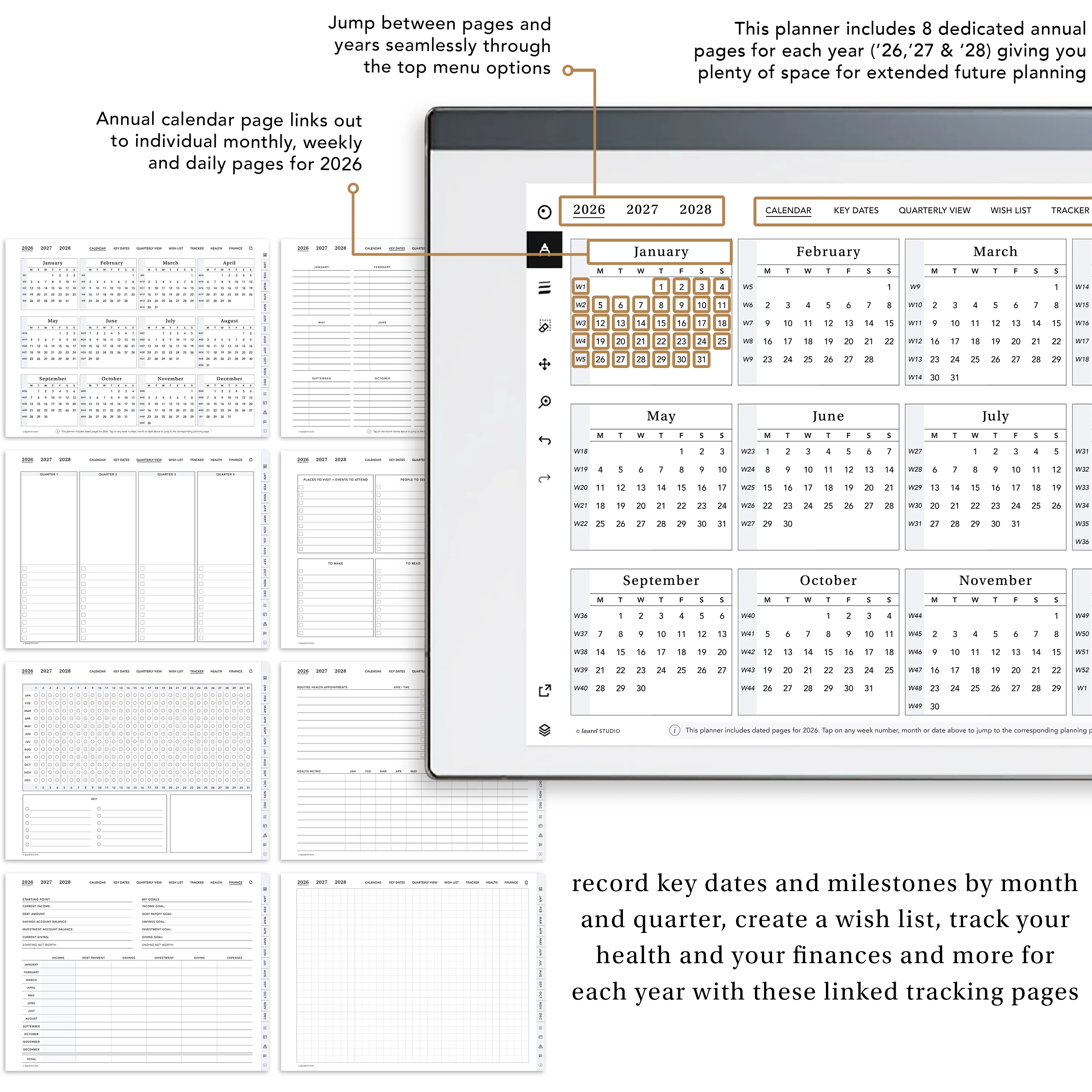 2026 Planner for E-Ink Tablets for reMarkable, Supernote and Boox - Image 4