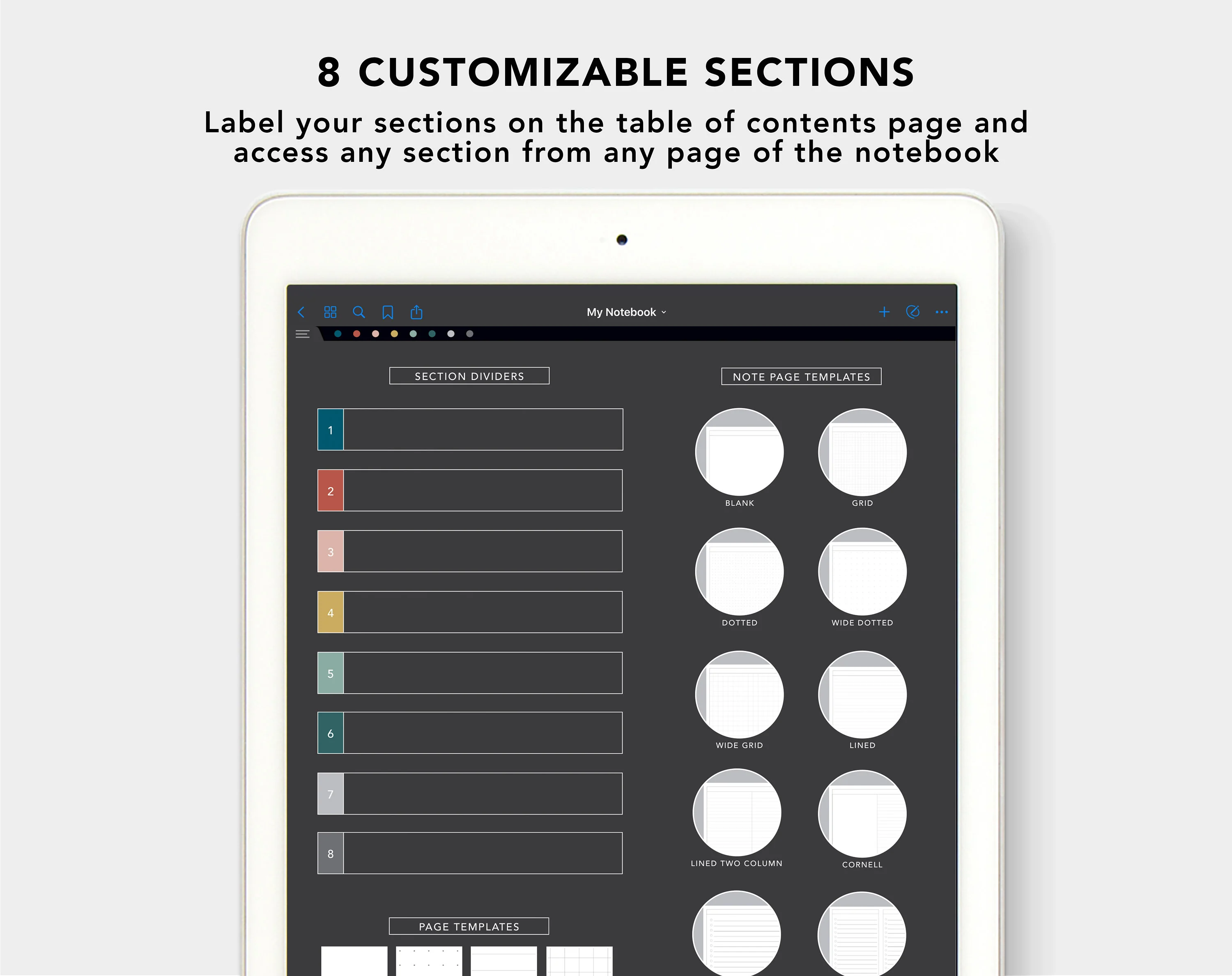 8 Section Notebook (Dark Mode) - Image 3