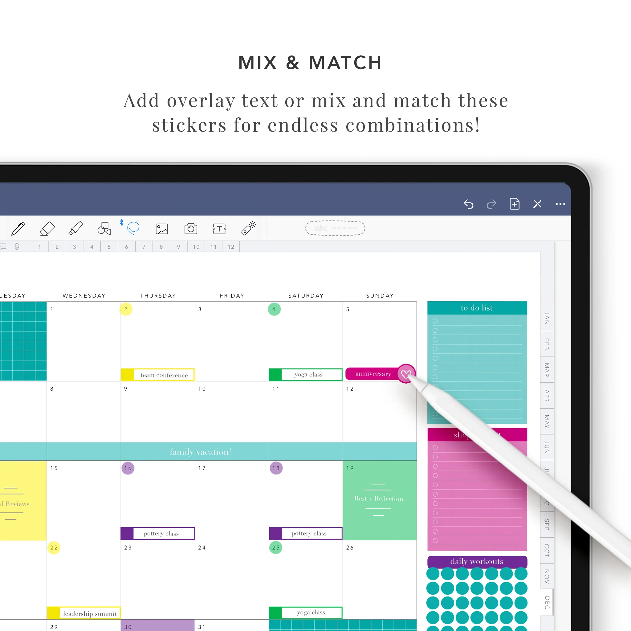 Notes and Shapes Sticker Set in Neon Colors - Image 4